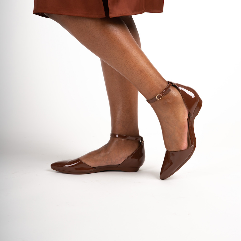 CONVERTIBLE HEEL - Pashion 1.0 The D'Orsay Walnut Patent Block 3 Inch - Picture 4 of 7